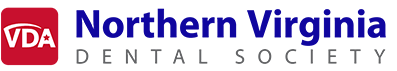 The image shows a logo with text that reads  NORTHERN VIRGINIA DENTAL SOCIETY  in uppercase letters, accompanied by a phone number  VDA.
